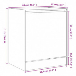 Schuhschrank Grau Sonoma 60x42x69 cm Holzwerkstoff