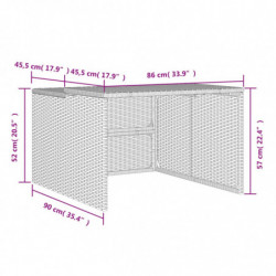 Mähroboter-Garage Grau 86x90x52/57 cm Poly Rattan