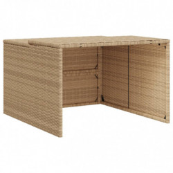 Mähroboter-Garage Beige 86x90x52/57 cm Poly Rattan