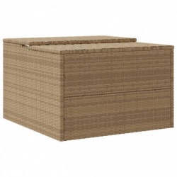 Mähroboter-Garage Beige 86x90x52/57 cm Poly Rattan