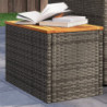 Garten-Beistelltische 2 Stk. Grau 55x34x37cm Poly Rattan Holz