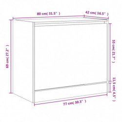 Schuhschrank Sonoma-Eiche 80x42x69 cm Holzwerkstoff