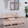 7-tlg. Garten-Lounge-Set Merian Massivholz Kiefer