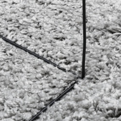Shaggy-Teppich PAMPLONA Hochflor Modern Grau Ø 200 cm