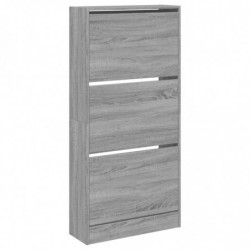 Schuhschrank Grau Sonoma 60x21x125,5 cm Holzwerkstoff