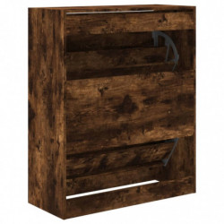 Schuhschrank Räuchereiche 80x34x96,5 cm Holzwerkstoff