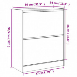 Schuhschrank Räuchereiche 80x34x96,5 cm Holzwerkstoff