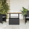 Gartentisch Schwarz 90x55x71 cm Poly Rattan und Akazienholz