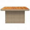 Gartentisch Beige 80x80x71 cm Poly Rattan und Akazienholz