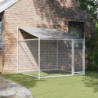 Hundezwinger mit Dach und Tür Grau 2x2x2 m Verzinkter Stahl