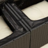 Gartensofa mit Kissen 2-Sitzer Schwarz Poly Rattan