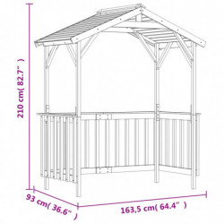 Grillpavillon Kiefernholz Imprägniert 163,5x93x210 cm