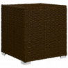 Sonnenliege mit Auflage und Teetisch Poly Rattan Braun