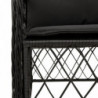 3-tlg. Bistro-Set mit Kissen Schwarz Poly Rattan