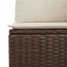 Gartensofa mit Kissen 4-Sitzer Braun Poly Rattan