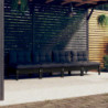 4-Sitzer-Gartensofa Erna mit Anthrazit Kissen Massivholz Kiefer