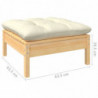 4-tlg. Garten-Lounge-Set Gebhard mit Creme Kissen Kiefernholz