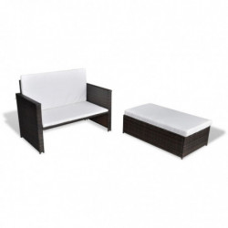 Gartensofa Umar Poly Rattan Braun