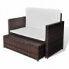 Gartensofa Umar Poly Rattan Braun