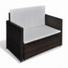 Gartensofa Umar Poly Rattan Braun