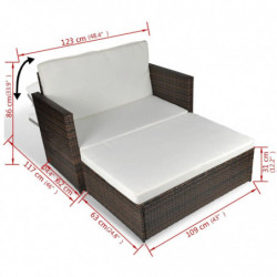 Gartensofa Umar Poly Rattan Braun