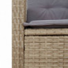 3-tlg. Garten-Essgruppe mit Kissen Beigemischung Poly Rattan