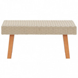 2-tlg. Garten-Lounge-Set Bastiaan mit Auflagen Poly Rattan Beige