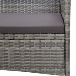 4-tlg. Garten-Lounge-Set Felize mit Auflagen Poly Rattan Grau