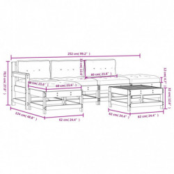 6-tlg. Garten-Lounge-Set mit Kissen Imprägniertes Kiefernholz