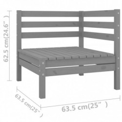 7-tlg. Garten-Lounge-Set Norman Grau Massivholz Kiefer