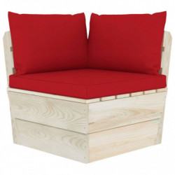 Garten-Palettensofa Trudy 3-Sitzer mit Kissen Fichtenholz