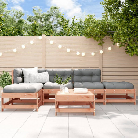 6-tlg. Garten-Lounge-Set mit Kissen Massivholz Douglasie