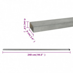 Zaunpfosten 30 Stk. Silbern 240 cm Stahl