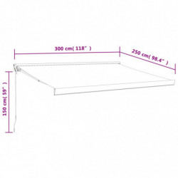 Markise Einziehbar Anthrazit 3x2,5 m Stoff und Aluminium