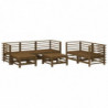 7-tlg. Garten-Lounge-Set Honigbraun Massivholz Kiefer