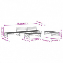 5-tlg. Garten-Lounge-Set Kiefernholz Imprägniert