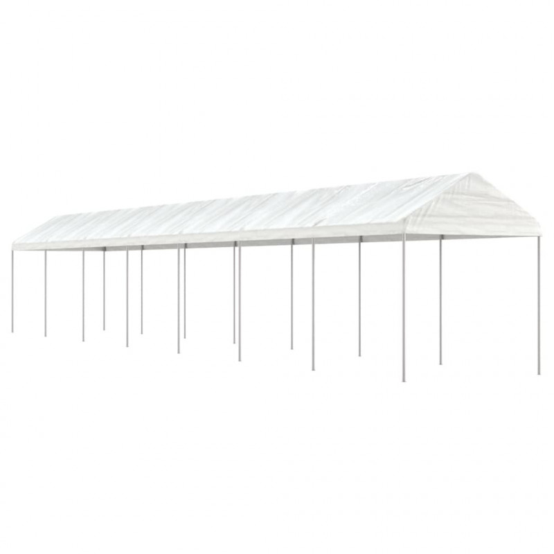 Pavillon mit Dach Weiß 15,61x2,28x2,69 m Polyethylen