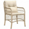 5-tlg. Garten-Essgruppe mit Kissen Beige Poly Rattan