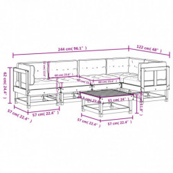 6-tlg. Garten-Lounge-Set mit Kissen Imprägniertes Kiefernholz