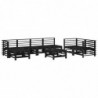 8-tlg. Garten-Lounge-Set Schwarz Massivholz Kiefer