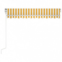 Automatische Markise mit LED & Windsensor 350x250 cm Gelb/Weiß