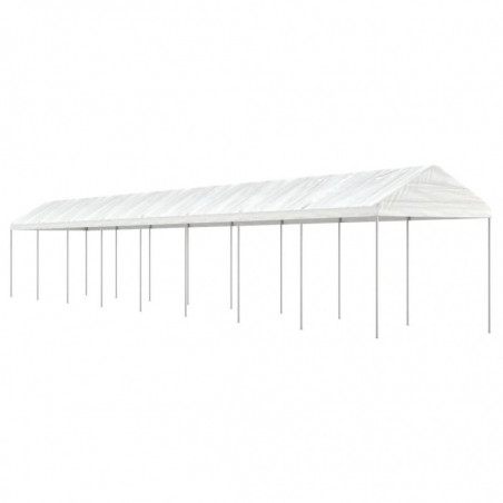 Pavillon mit Dach Weiß 17,84x2,28x2,69 m Polyethylen