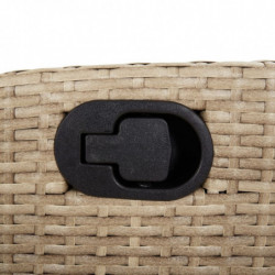 5-tlg. Garten-Essgruppe mit Kissen Beige Poly Rattan