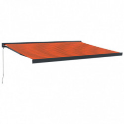 Markise Einziehbar Orange und Braun 4x3 m Stoff und Aluminium