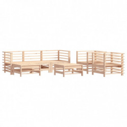 7-tlg. Garten-Lounge-Set mit Kissen Massivholz