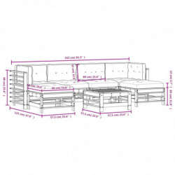 7-tlg. Garten-Lounge-Set mit Kissen Imprägniertes Kiefernholz