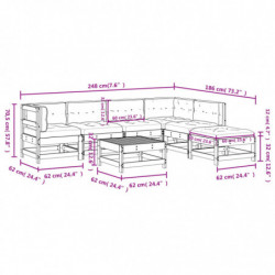 7-tlg. Garten-Lounge-Set mit Kissen Imprägniertes Kiefernholz