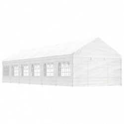 Pavillon mit Dach Weiß 13,38x4,08x3,22 m Polyethylen