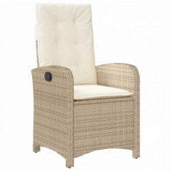 5-tlg. Garten-Essgruppe mit Kissen Beige Poly Rattan