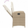 5-tlg. Garten-Essgruppe mit Kissen Beige Poly Rattan